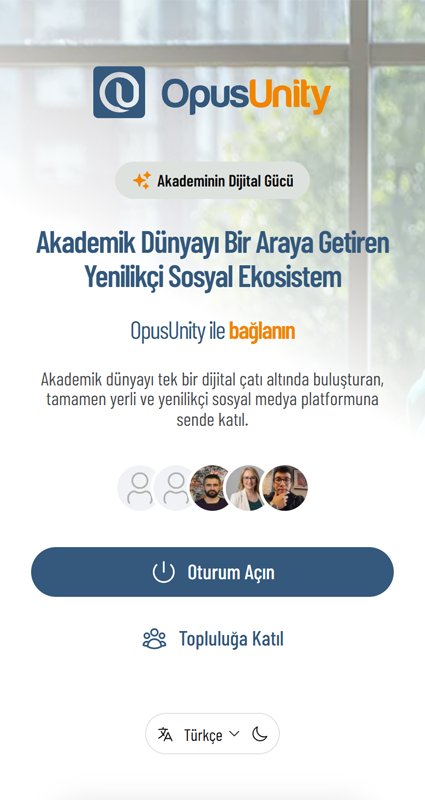 OpusUnity mobil uygulama görünümü